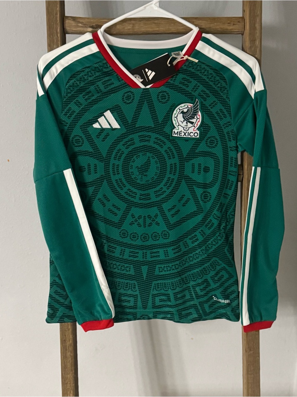 New kids adidas Mexico World Cup 2026 Home Long Sleeve Jersey